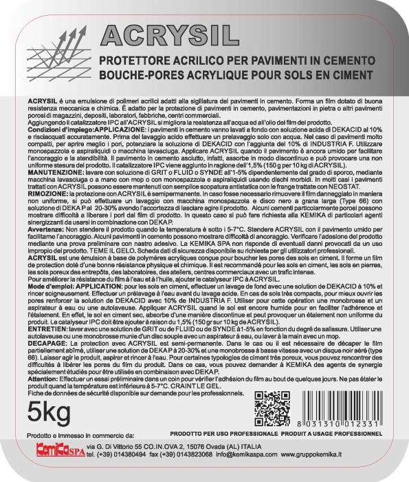 Protettore acrilico per pavimenti Acrysil Lt 5