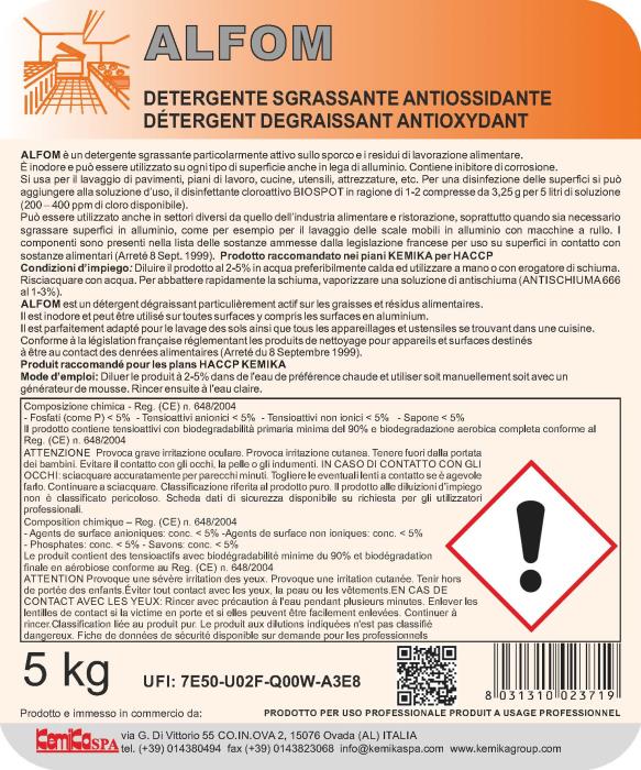 Detergente Sgrassante Alfom per cucina Lt 5