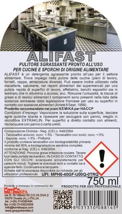 Disinfettante sgrassatore Alifast ml 750