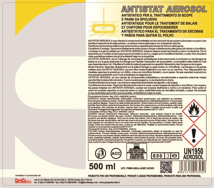 Trattamento antistatico Antistat Aerosol 500 ml