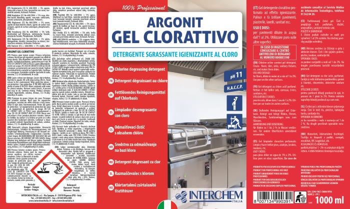 Detergente sanificante Argonit Gel Clorattivo 1 LT