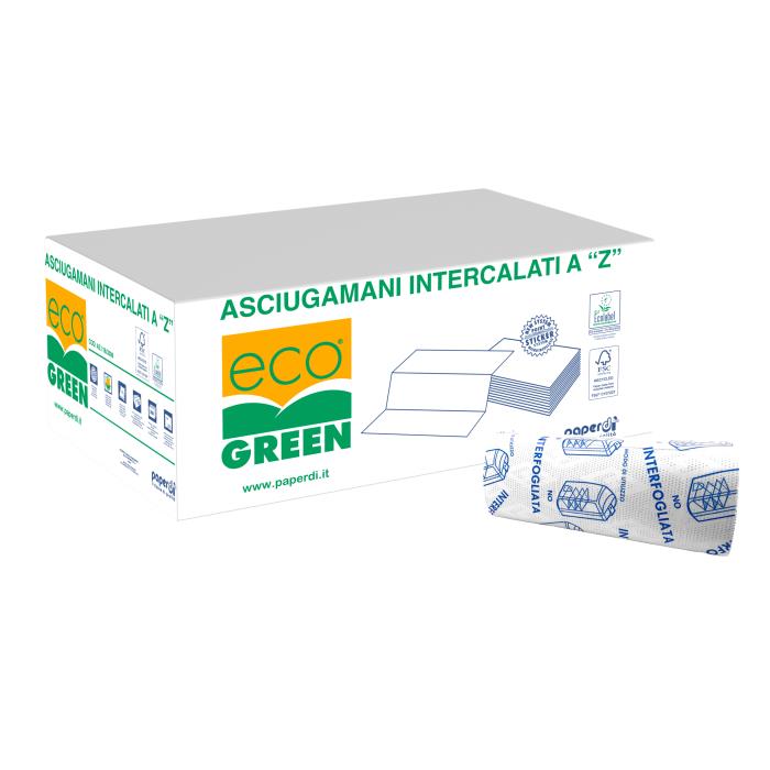 Asciugamani intercalati a "Z" ECO 2V sticker 15 cf  200 pz 