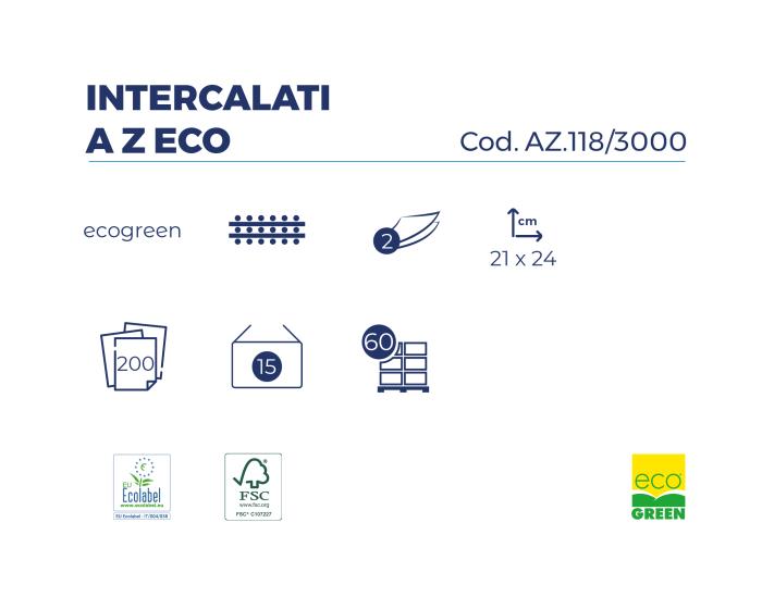 Asciugamani intercalati a "Z" ECO 2V sticker 15 cf  200 pz 