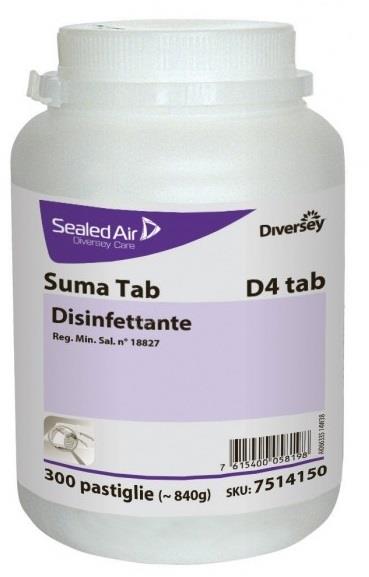 Disinfettante Cloroattivo in pastiglie Suma Tab - 300 compresse da 2,7 gr
