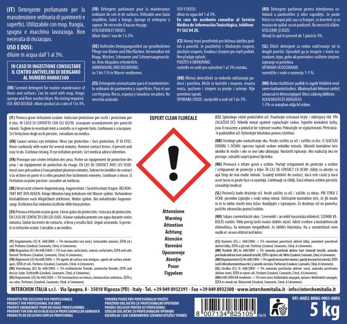 Detergente pavimenti e superfici Expert Clean Floreale LT 5