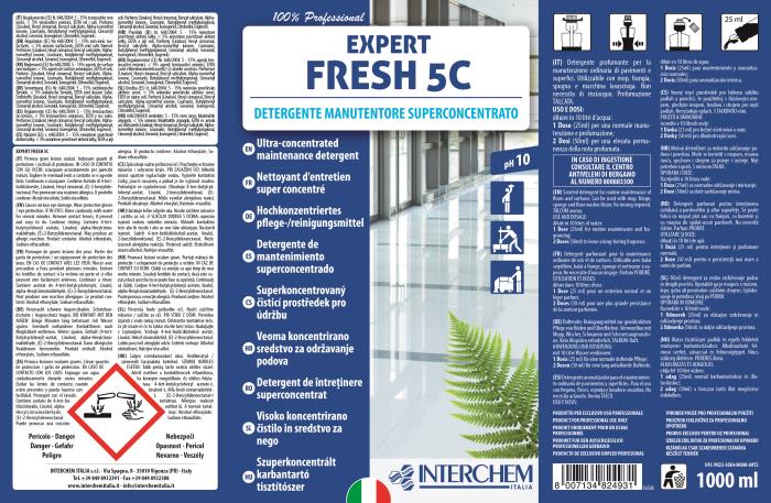 Detergente pavimenti concentrato Expert Fresh 5C LT 1