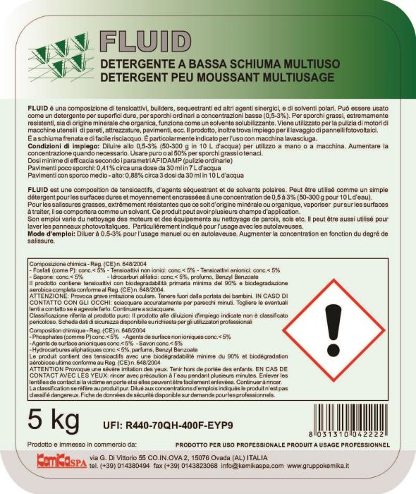 Detergente a bassa a schiuma Fluid Lt 5