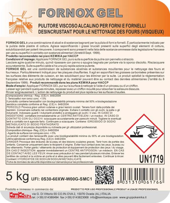 Pulitore alcalino Fornox Gel lt 5