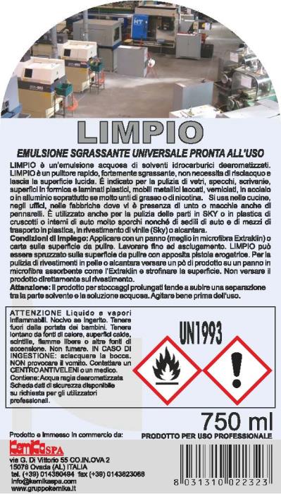 Detergente Sgrassante Universale Limpio ml 750