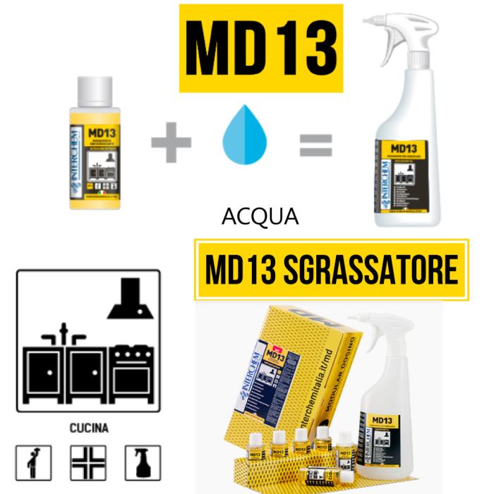 Sgrassatore universale MD13 - KIT 6 pz + flacone 750 ml