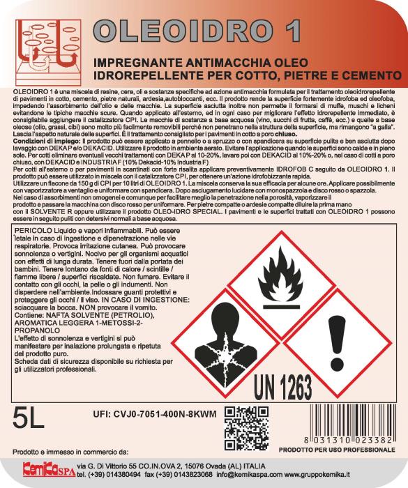 Detergente Impregnante Antimacchia Oleoidro 1 Lt 5