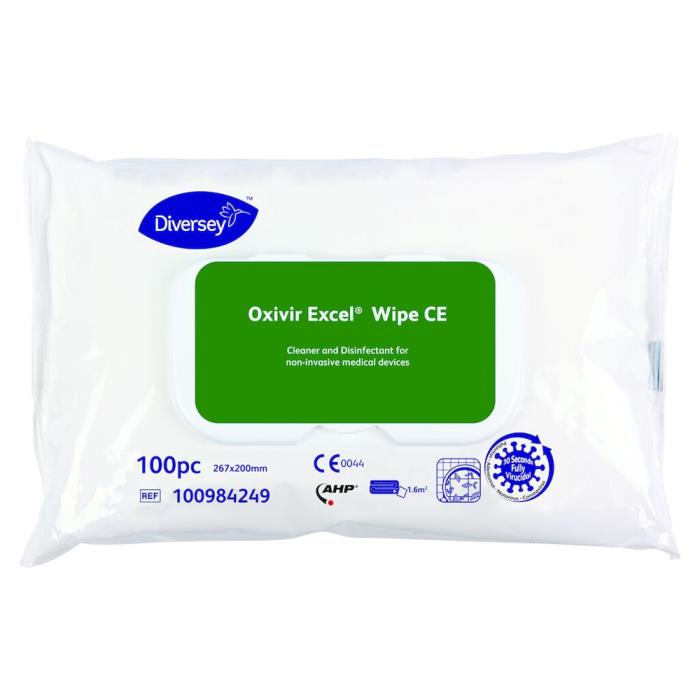 Salviettine Detergenti disinfettanti Oxivir Excel Wipe CE | Diversey - PZ 100