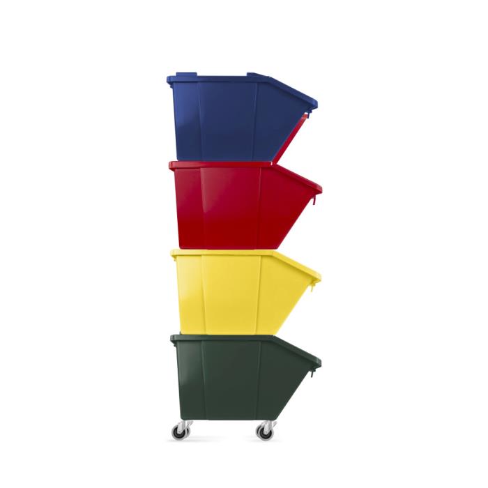 Pattumiera con coperchio Split | 45 L | Con targhetta