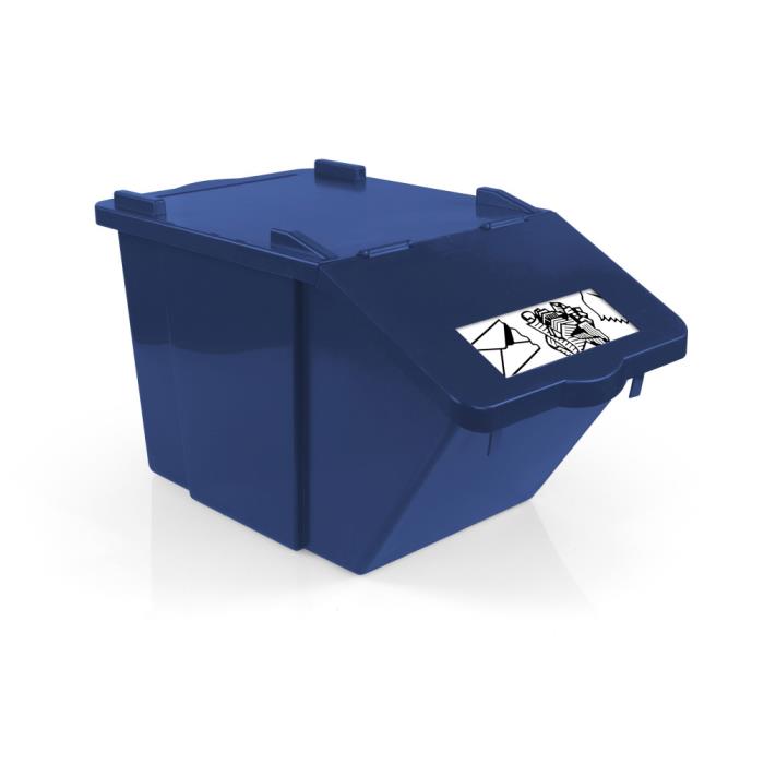 Pattumiera con coperchio Split | 45 L | Con targhetta