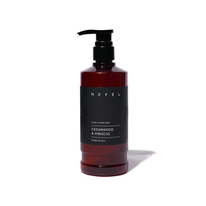 Sapone liquido Nefél Face & Hand Soap Cedarwood & Hibiscus | 480 ml
