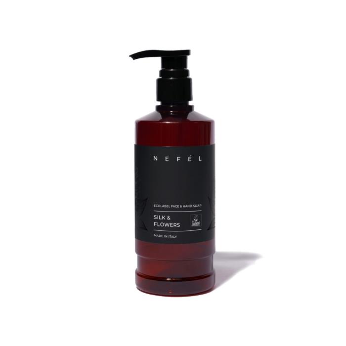 Sapone liquido Nefél Face & Hand Soap Ecolabel Silk & Flowers | 480 ml