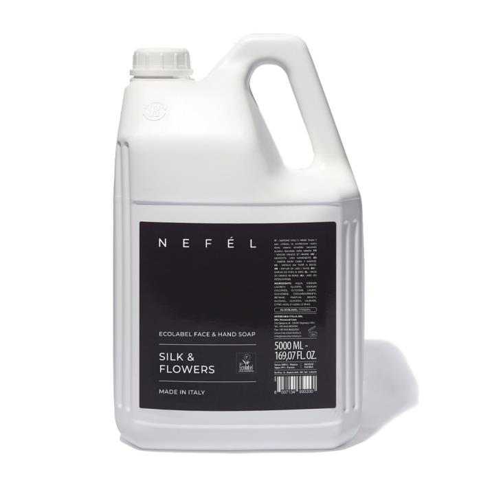 Sapone liquido Nefél Face & Hand Soap Ecolabel Silk & Flowers | 5 lt