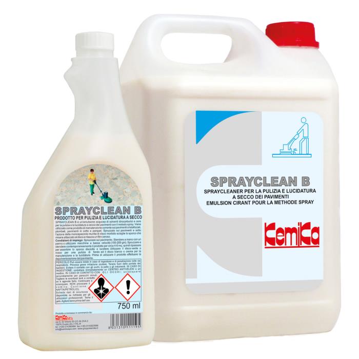 Sprayclean B per pulizia e lucidatura a secco lt 5