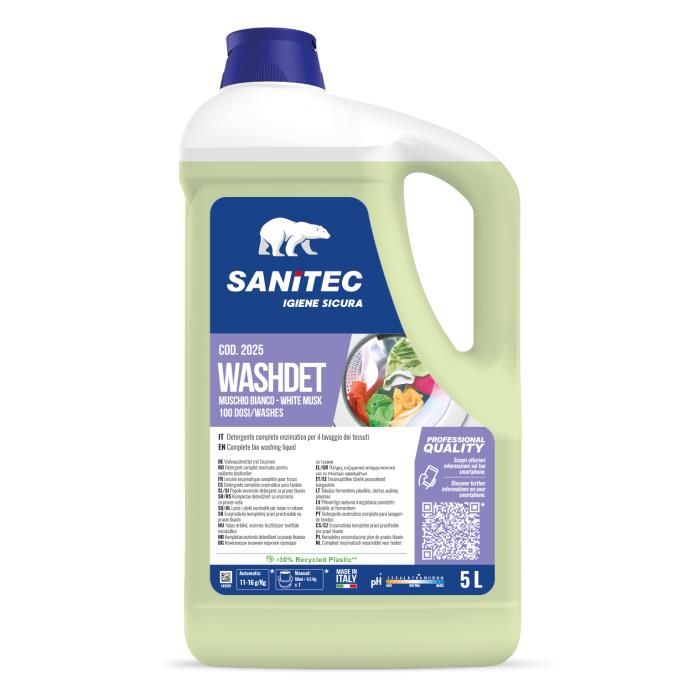 Detersivo liquido lavatrice WASHDET MUSCHIO BIANCO 5 kg