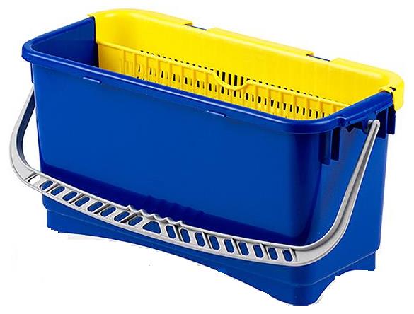 Secchio Acqua Secchio Rettangolare Mcar Da 6 Litri – Grigio/Blu, Per Pulizia Professionale, Super Stabile (sistema 4 Colori) Secchio Plastica - Foto 12