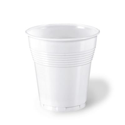 Bicchiere di plastica 200 cc Bianco pz 100